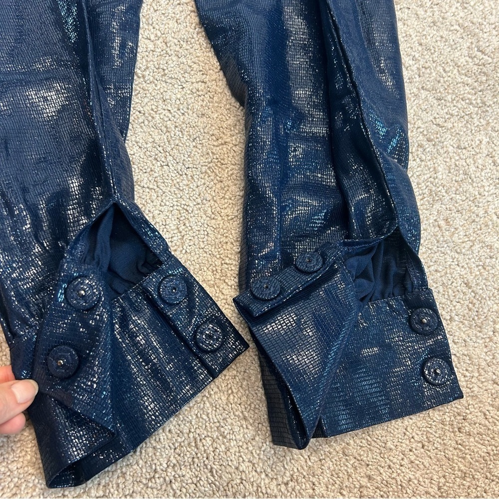 Simona Corsellini high-waisted trousers midnight blue Sz US 8/44 NWT - Picture 7 of 17